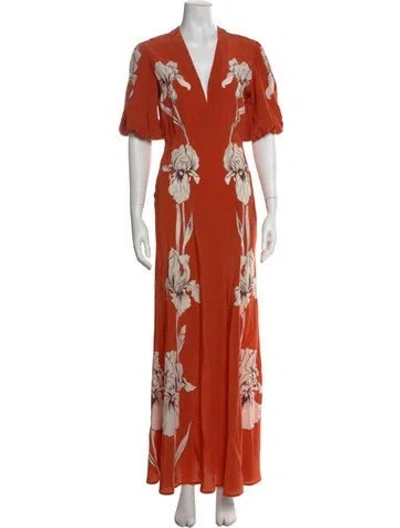 Pre-owned La Doublej Silk Long Dress In Orange