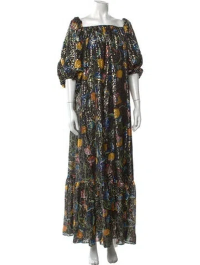 Pre-owned La Doublej Silk Long Dress W/ Tags In Black