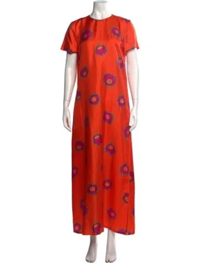 Pre-owned La Doublej Silk Long Dress W/ Tags In Orange