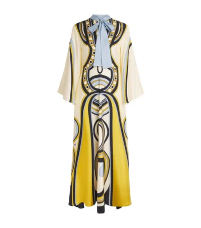 La Doublej Silk Magnifico Maxi Dress In Multi