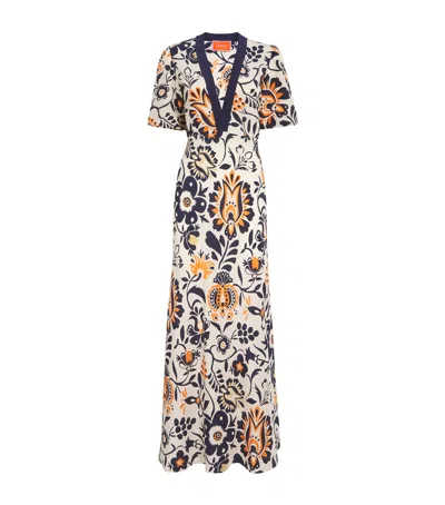 La Doublej Silk Marlene Maxi Dress In White