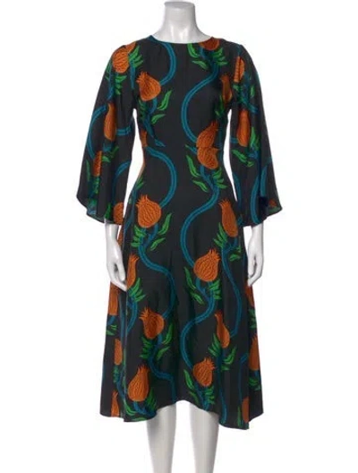 Pre-owned La Doublej Silk Midi Length Dress In Black