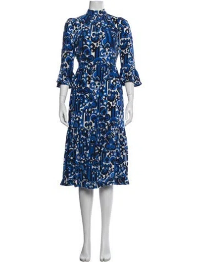 Pre-owned La Doublej Silk Midi Length Dress In Blue