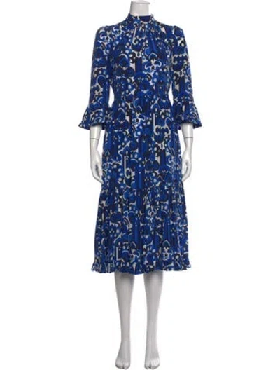 Pre-owned La Doublej Silk Midi Length Dress In Blue