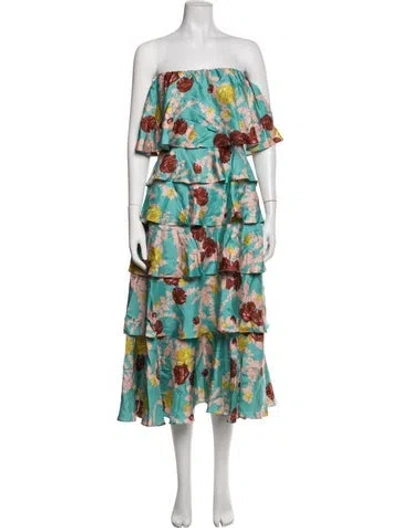 Pre-owned La Doublej Silk Midi Length Dress In Blue