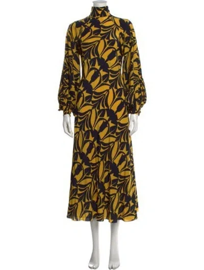 Pre-owned La Doublej Silk Midi Length Dress In Gold