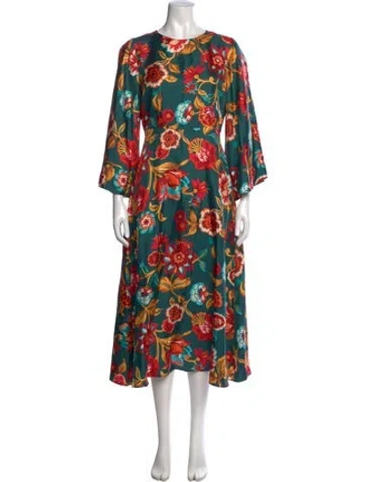 Pre-owned La Doublej Silk Midi Length Dress In Multi