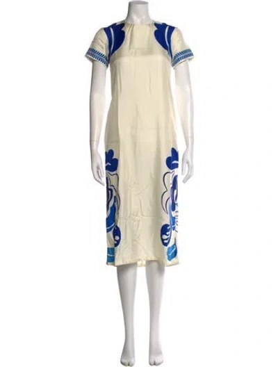 Pre-owned La Doublej Silk Midi Length Dress In Neutral