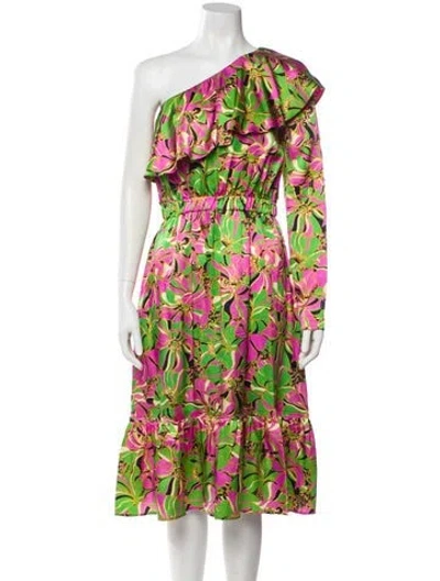 Pre-owned La Doublej Silk Midi Length Dress W/ Tags In Multi