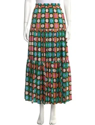 Pre-owned La Doublej Silk Midi Length Skirt In Multi