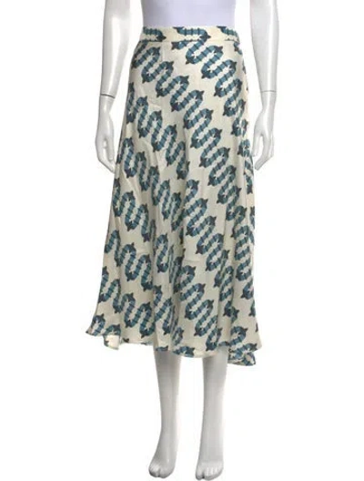 Pre-owned La Doublej Silk Midi Length Skirt In Neutrals