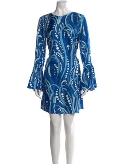 Pre-owned La Doublej Silk Mini Dress In Blue