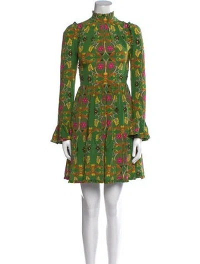 Pre-owned La Doublej Silk Mini Dress In Green