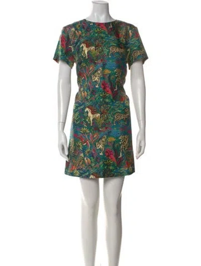 Pre-owned La Doublej Silk Mini Dress In Green