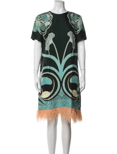 Pre-owned La Doublej Silk Mini Dress In Green