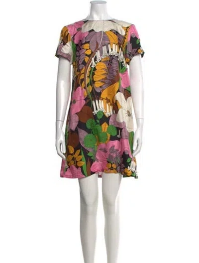 Pre-owned La Doublej Silk Mini Dress In Neutrals/pink