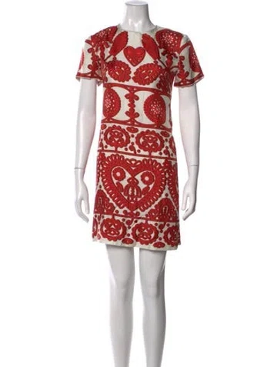 Pre-owned La Doublej Silk Mini Dress In Red/white