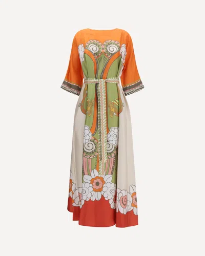 La Doublej Silk Muumuu Dress In Multicolour