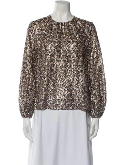 Pre-owned La Doublej Silk Paisley Print Blouse In Multi