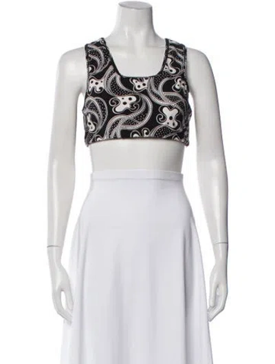 Pre-owned La Doublej Silk Paisley Print Crop Top W/ Tags In White