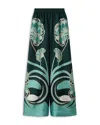 La Doublej La Double J Printed Silk-twill Palazzo Trousers In Green