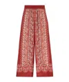La Doublej La Double J Silk Twill Palazzo Pants With Cobra Pattern In Red