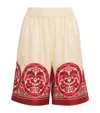 La Doublej La Double J Palazzo Printed Silk-twill Shorts