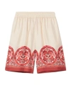 La Doublej La Double J Palazzo Printed Silk-twill Shorts In Neutral