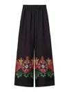 La Doublej Printed Silk Twill Palazzo Pants In Black