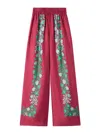 La Doublej Palazzo Printed Silk Wide-leg Pants In Red