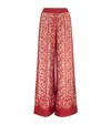 La Doublej La Double J Silk Twill Palazzo Pants With Cobra Pattern In Red