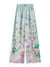 La Doublej La Double J Floral-print Wide-leg Silk Trousers