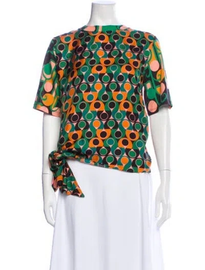 Pre-owned La Doublej Silk Patterned Top In Multi