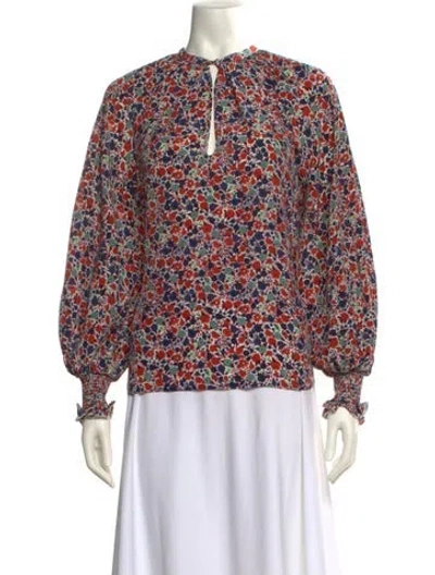 Pre-owned La Doublej Silk Printed Blouse In Multi