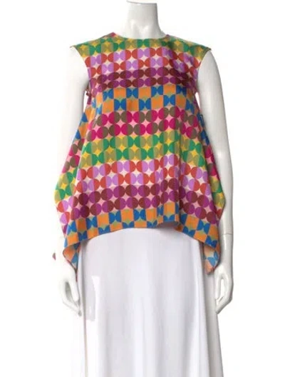 Pre-owned La Doublej Silk Printed Blouse In Multi
