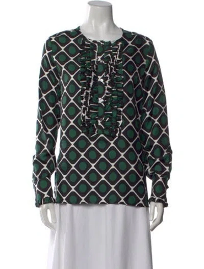 Pre-owned La Doublej Silk Printed Blouse In Multi