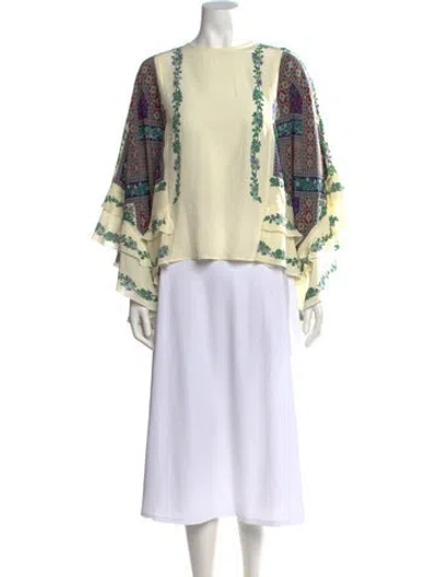 Pre-owned La Doublej Silk Printed Blouse W/ Tags In Multi