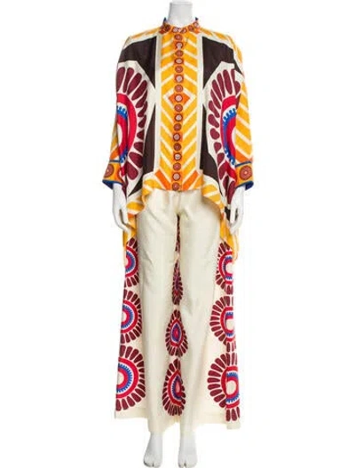 Pre-owned La Doublej Silk Printed Set In Orange