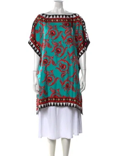 Pre-owned La Doublej Silk Printed Tunic In Multicolor