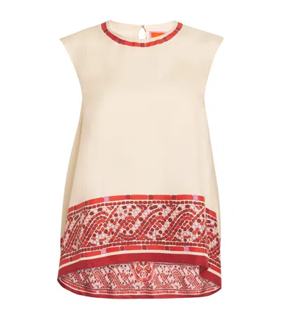 La Doublej Silk San Carlo Tank Top In Red