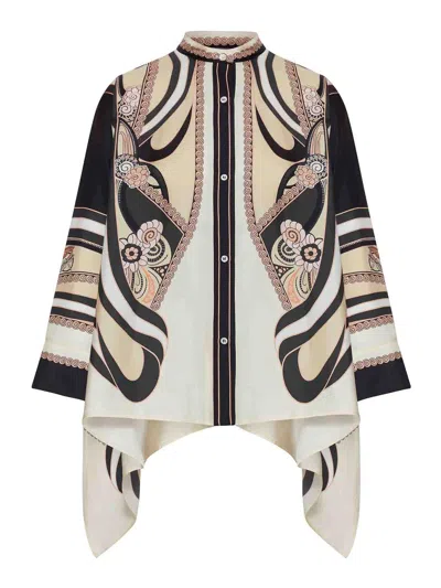 La Doublej Silk Scarf Shirt In Multi