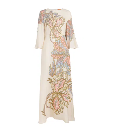 La Doublej Silk Sorella Kaftan Maxi Dress In Multi