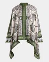 La Doublej Green Shirt With All-over Graphic Print In Green