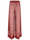 La Doublej La Double J Silk Twill Palazzo Pants With Cobra Pattern In Red