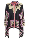 La Doublej La Double J Silk Twill Shirt With Cascading Fit In Black