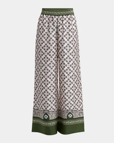 LA DOUBLEJ SILK-TWILL WIDE-LEG PALAZZO PANTS