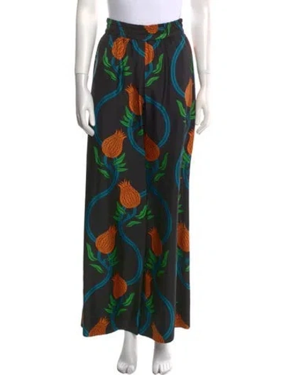 Pre-owned La Doublej Silk Wide Leg Pants In Black