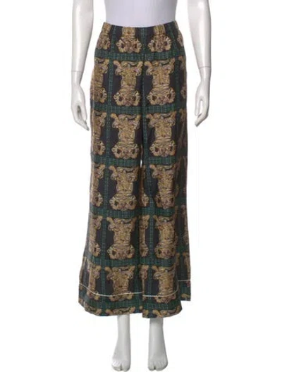Pre-owned La Doublej Silk Wide Leg Pants In Black