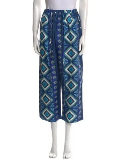 Pre-owned La Doublej Silk Wide Leg Pants In Blue