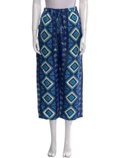 Pre-owned La Doublej Silk Wide Leg Pants In Blue